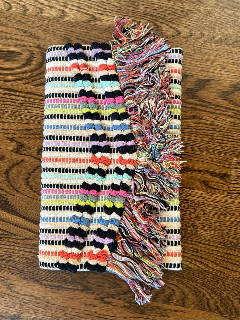 Stella & Dot  Taj Multicolor Striped Fringe  Clutch